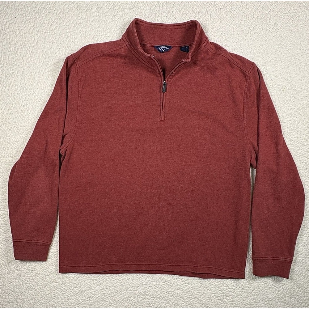 Callaway Mens Quarter-Zip XL Maroon Golf Fleece Long Sleeve Pullover